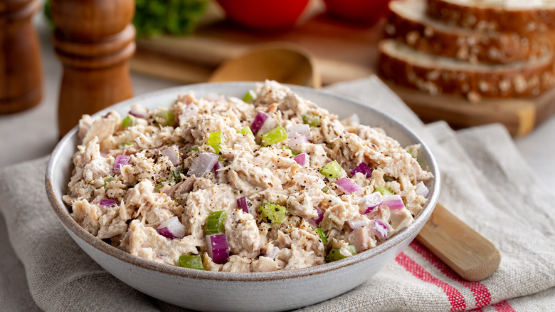 Tuna salad in a bowl