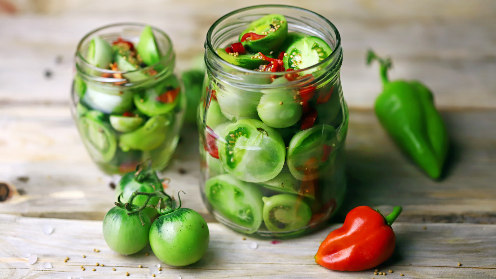 Spicy Pickled Green Tomatoes - Rants From My Crazy Kitchen