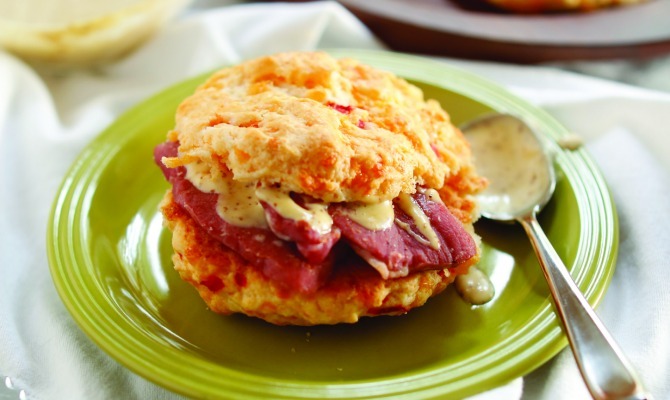 Pimento Cheese Biscuits with Country Ham