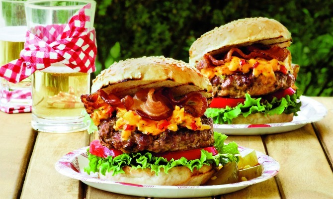 Pimiento Cheese-Bacon Burgers