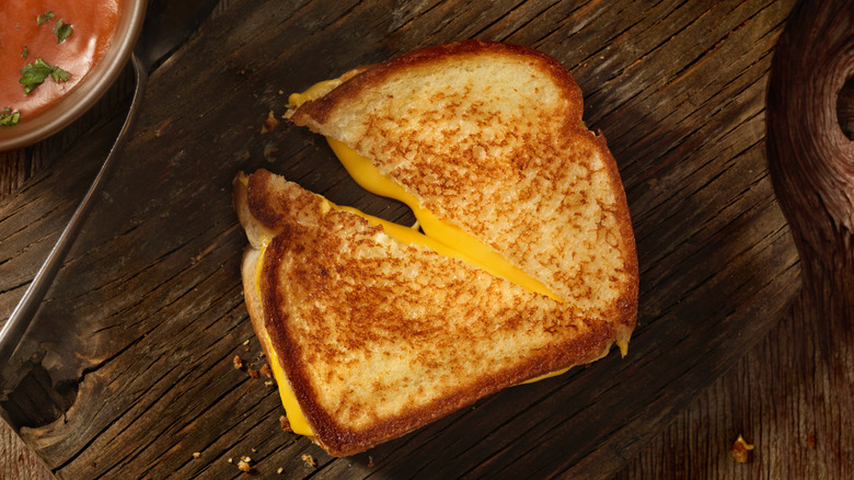 Garlic bread grilled cheese