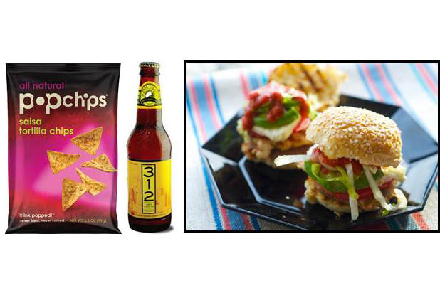   Grilled Chicken Cemitas and Garlic-Chipotle Love with Salsa Tortilla Popchips and Goose Island 312 