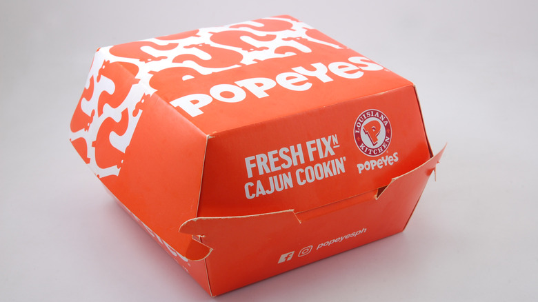 unopened Popeyes chicken sandwich box