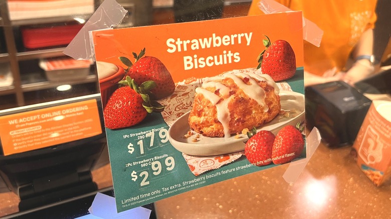 strawberry biscuits sign