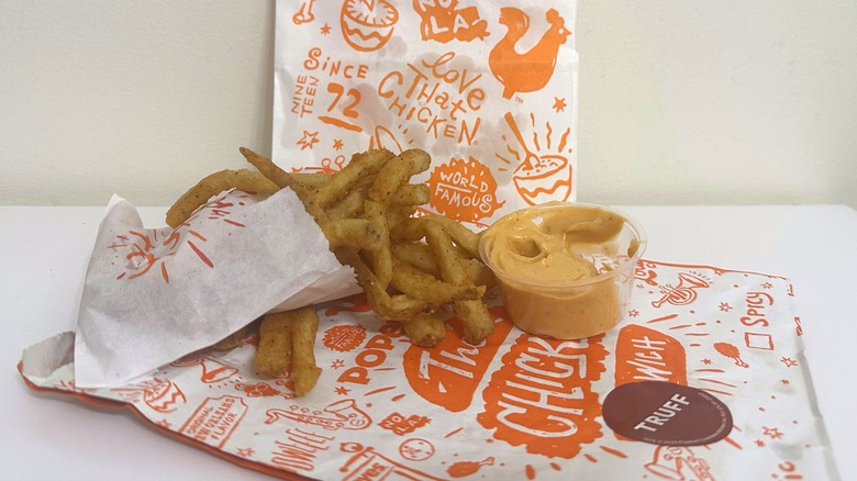 Popeyes fries and Truff sauce