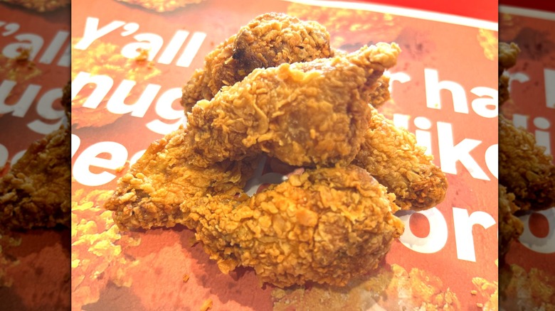 stacked Popeyes wings