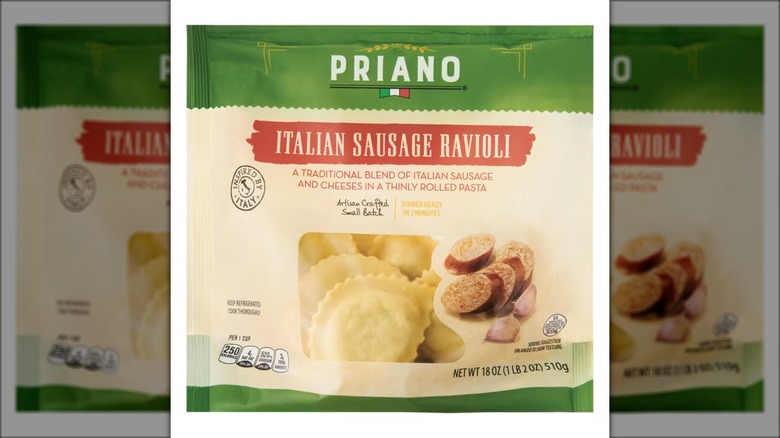 Packet of Aldi's ravioli