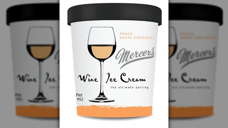 Mercer's peach white zinfandel ice cream