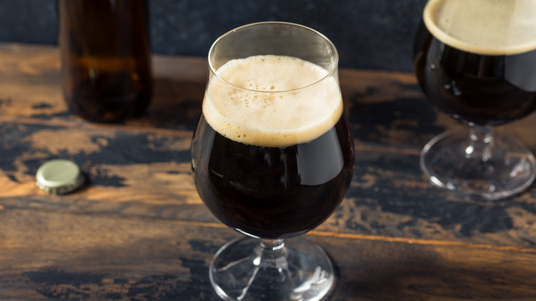 Glass of dark beer