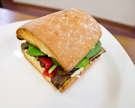 Portobello Mushroom and Goat Cheese Sandwich