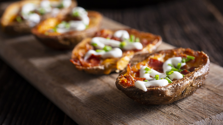 Potato skins with sour cream