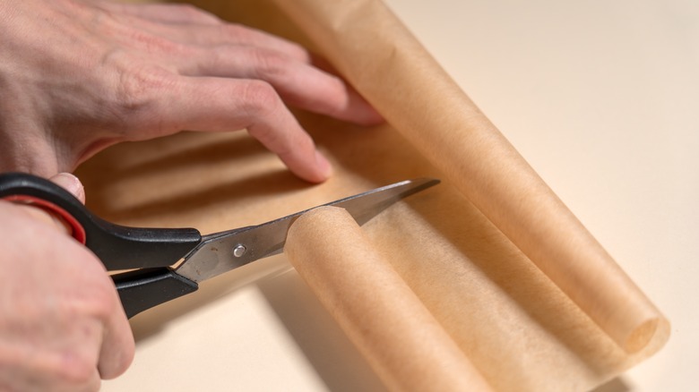 cutting parchment paper