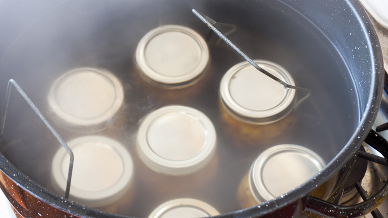 jars in boiling water