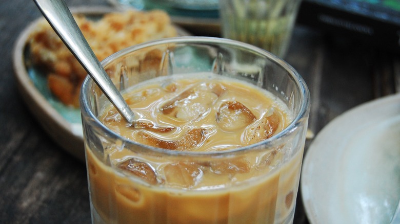 iced coffee with spoon