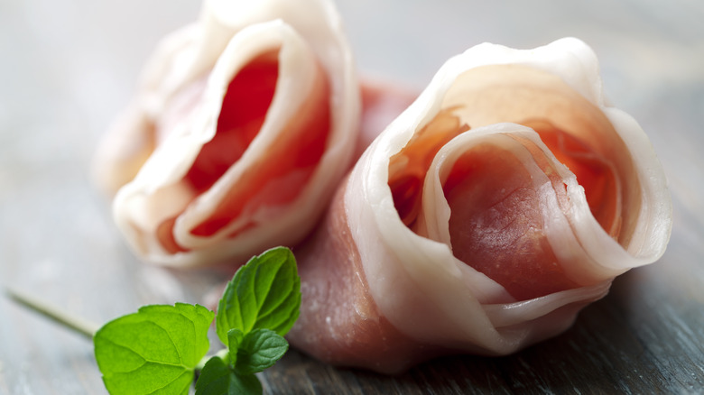 rolled slices of prosciutto