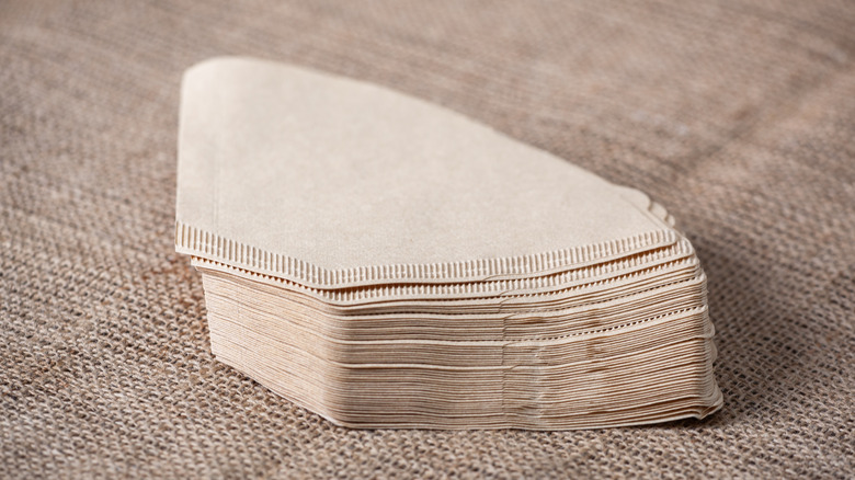 Stack of cone coffee filters