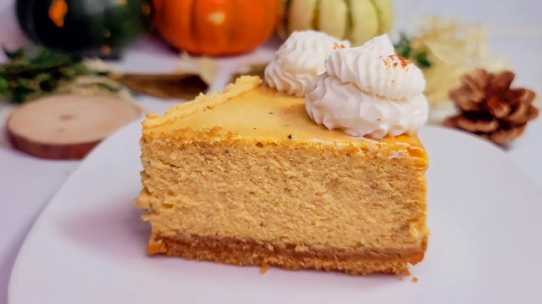 slice of pumpkin cheesecake