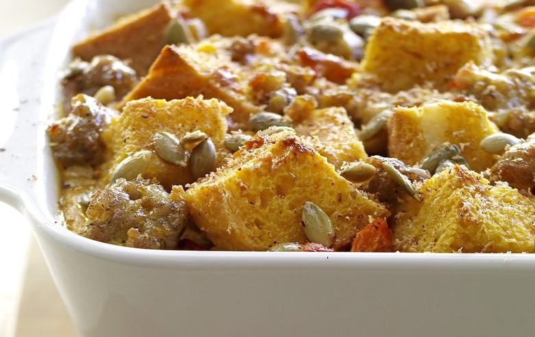 Pumpkin and Sausage Strata With Toasted Pepitas