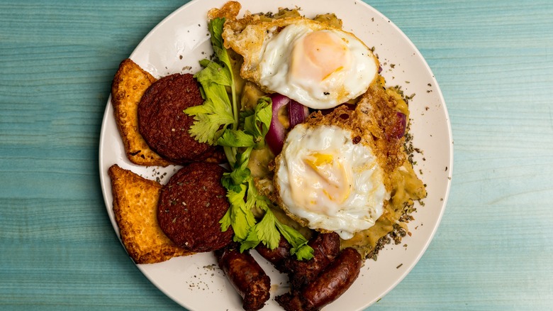 Dominican breakfast on plate