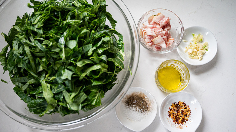 ingredients in bowls