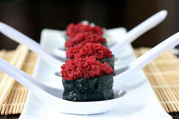 Faux-Roe Gunkanmaki with Pickled Daikon