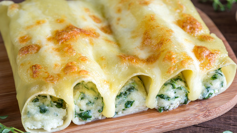 Ricotta and spinach cannelloni