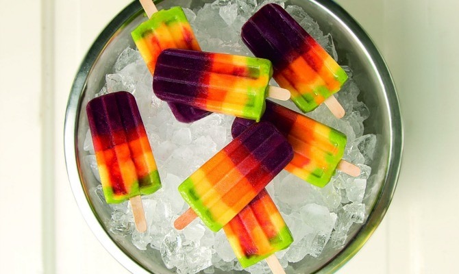 Rainbow Superfruit Popsicles