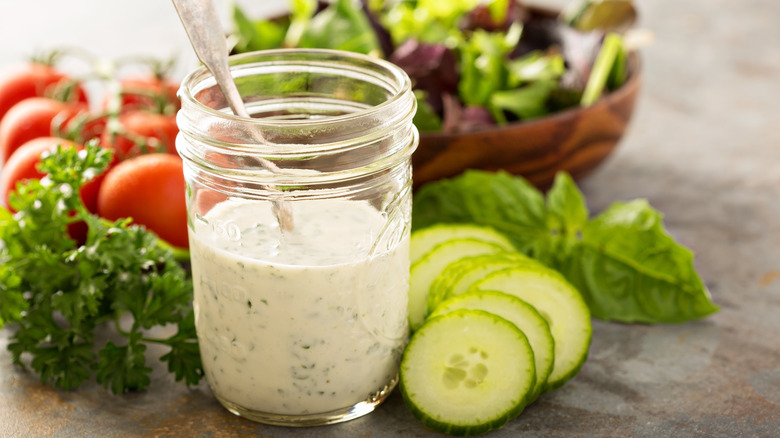 Jar of ranch dressing 