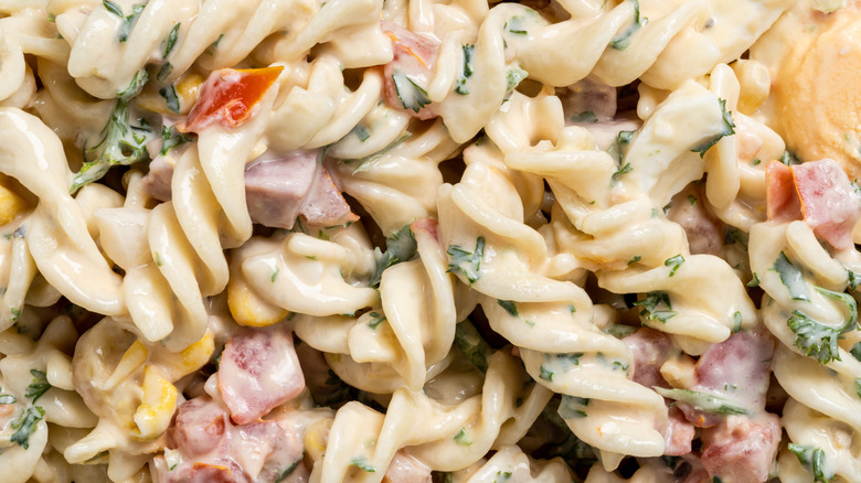 Pasta salad with creamy ranch dressing