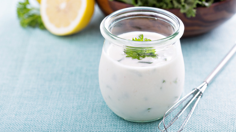 Jar of ranch dressing