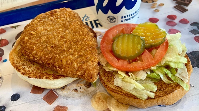 Culver's chicken sandwich with pickles