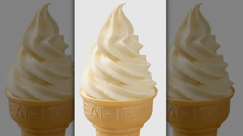 Cone of vanilla soft serve