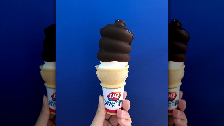 Chocolate-dipped DQ ice cream cone