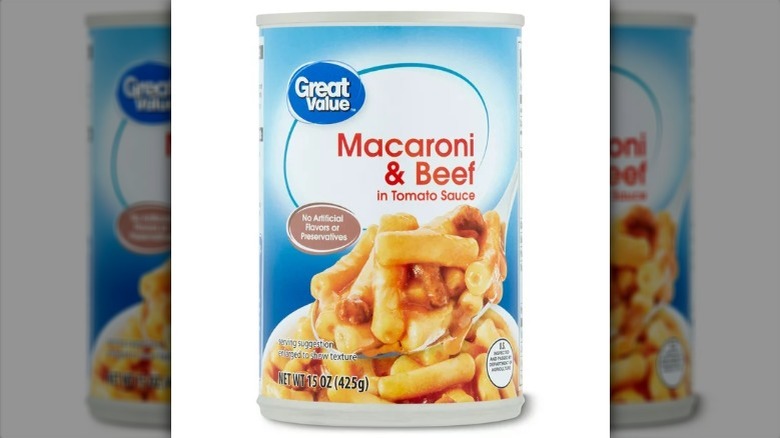 Great Value canned macaroni & beef