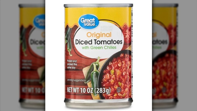 Great Value canned diced tomatoes with green chilies