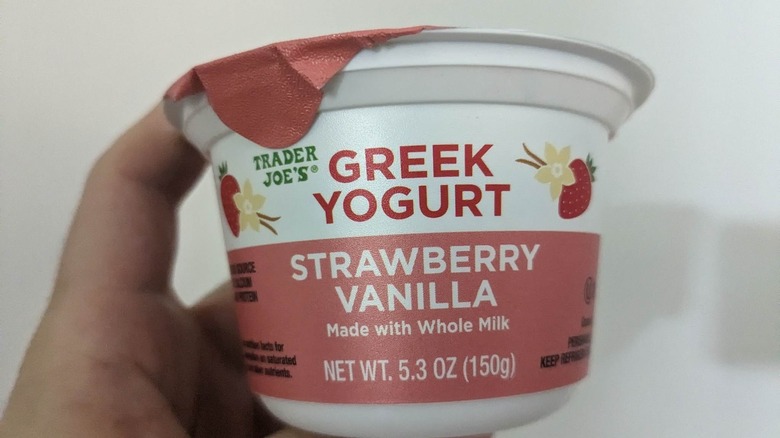 Trader Joe's strawberries vanilla yogurt