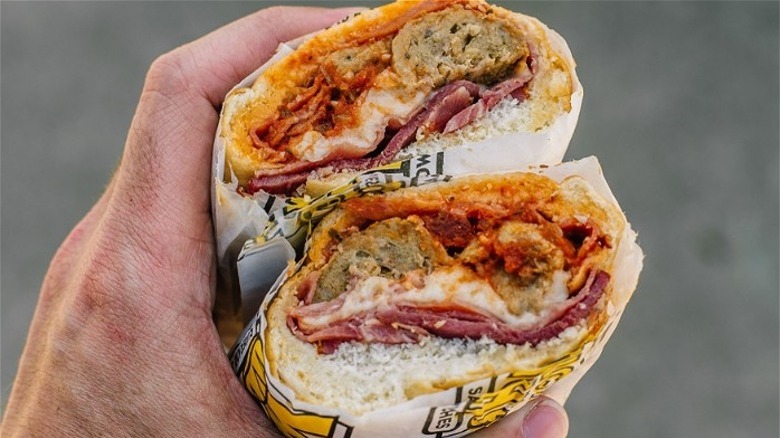 Which Wich meatball grinder