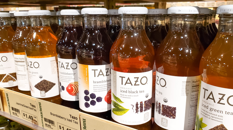 Tazo iced teas on shelf