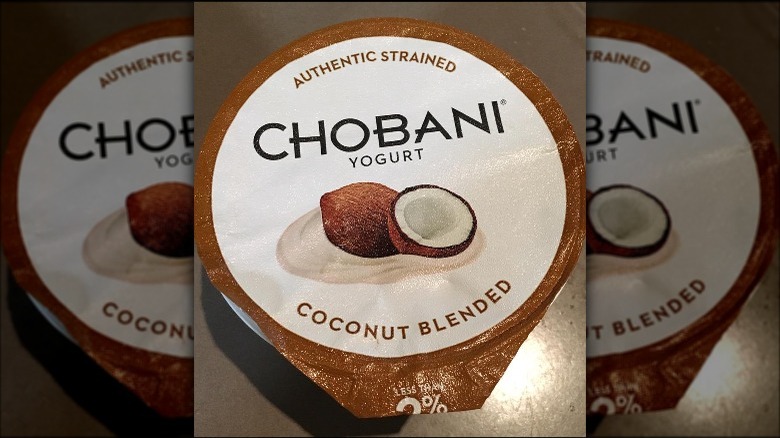 Chobani coconut Greek yogurt lid