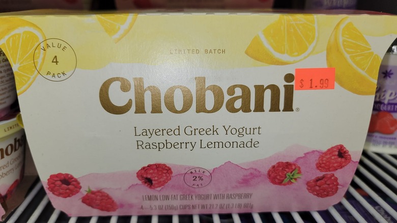 Chobani raspberry lemonade yogurt pack