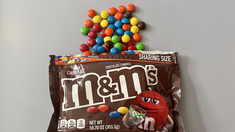 regular M&M's with bag