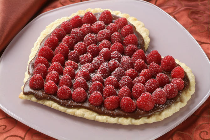 Raspberry Chocolate Heart Tart