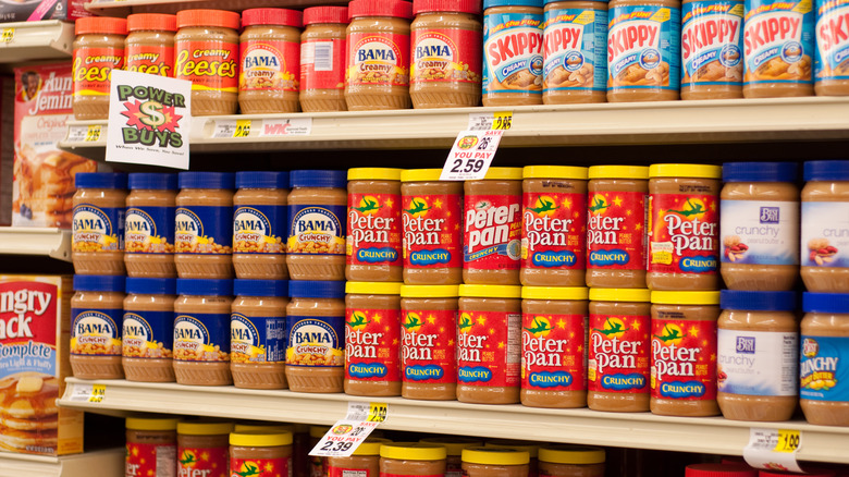 peanut butter on shelf