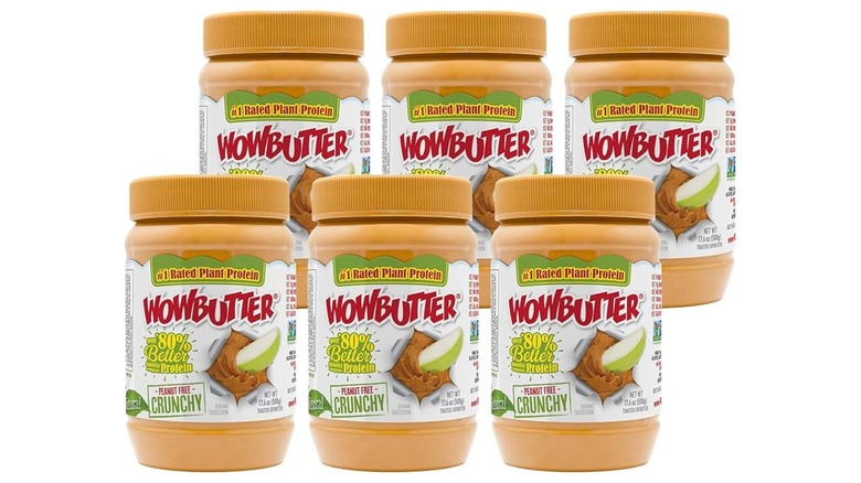 six WOWBUTTER jars