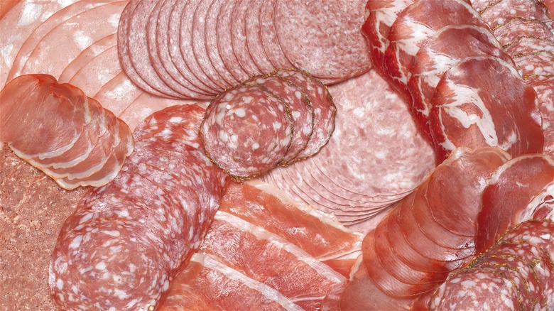 various charcuterie meats