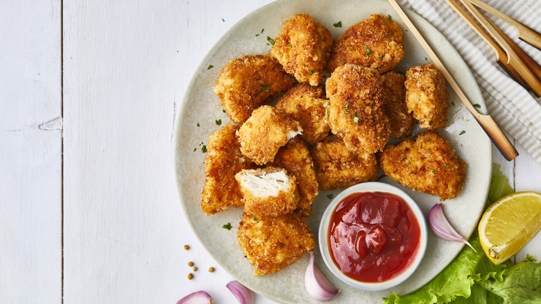 chicken nuggets on plate