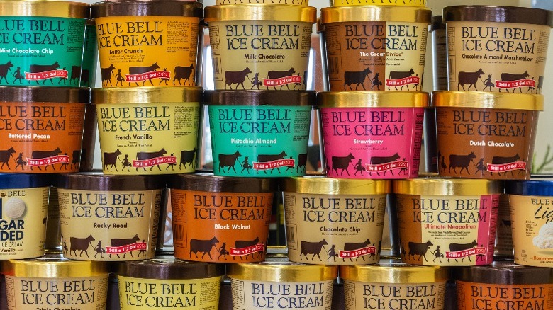 Blue Bell ice cream containers