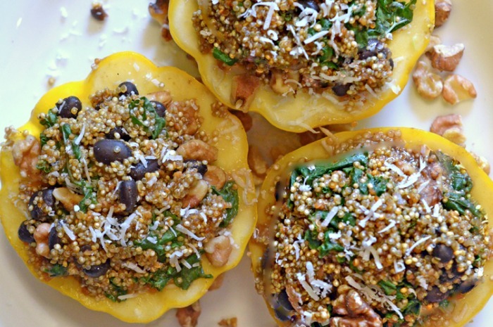 Quinoa and Kale Stuffed Starburst Squash