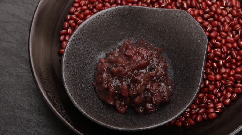 bowl of red bean paste