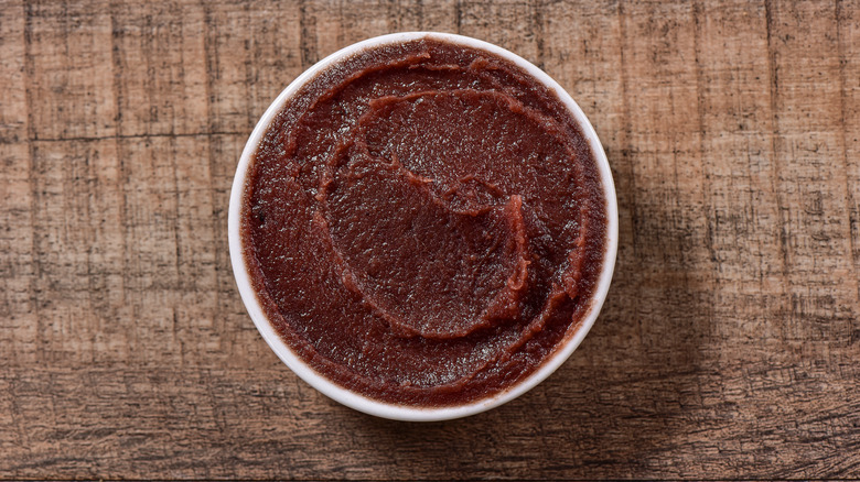 bowl of red bean paste